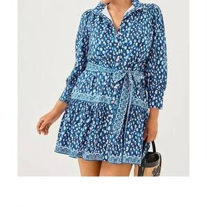 NEW LILLY PULITZER drena you're an animal dress in blue